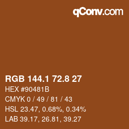 Color code: RGB 144.1 72.8 27 | qconv.com