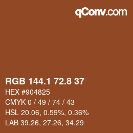 Color code: RGB 144.1 72.8 37 | qconv.com