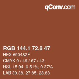 Color code: RGB 144.1 72.8 47 | qconv.com