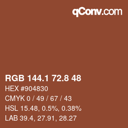 Color code: RGB 144.1 72.8 48 | qconv.com