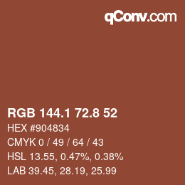 Color code: RGB 144.1 72.8 52 | qconv.com