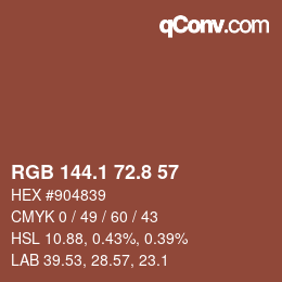 Color code: RGB 144.1 72.8 57 | qconv.com
