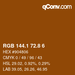 Color code: RGB 144.1 72.8 6 | qconv.com