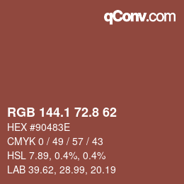 Color code: RGB 144.1 72.8 62 | qconv.com