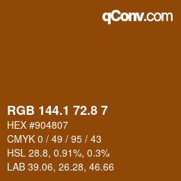 Color code: RGB 144.1 72.8 7 | qconv.com