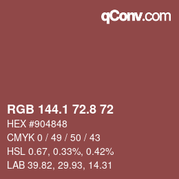 Color code: RGB 144.1 72.8 72 | qconv.com