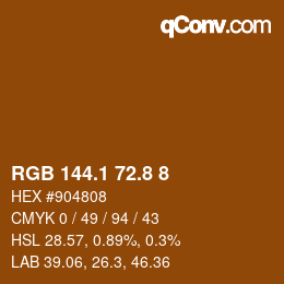Code couleur: RGB 144.1 72.8 8 | qconv.com