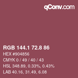 Color code: RGB 144.1 72.8 86 | qconv.com