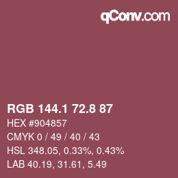 Color code: RGB 144.1 72.8 87 | qconv.com