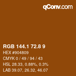 Farbcode: RGB 144.1 72.8 9 | qconv.com