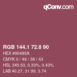 カラーコード: RGB 144.1 72.8 90 | qconv.com