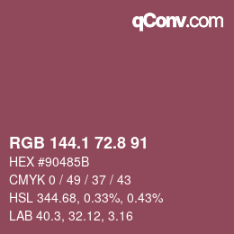 Color code: RGB 144.1 72.8 91 | qconv.com