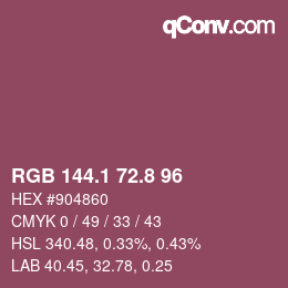Color code: RGB 144.1 72.8 96 | qconv.com