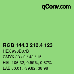 カラーコード: RGB 144.3 216.4 123 | qconv.com