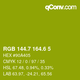 カラーコード: RGB 144.7 164.6 5 | qconv.com