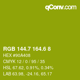 カラーコード: RGB 144.7 164.6 8 | qconv.com
