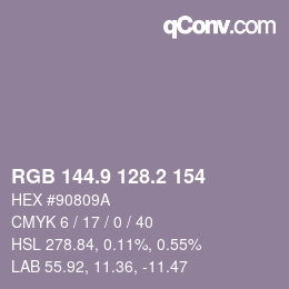 Color code: RGB 144.9 128.2 154 | qconv.com