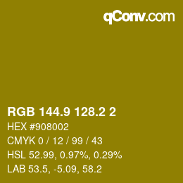 カラーコード: RGB 144.9 128.2 2 | qconv.com