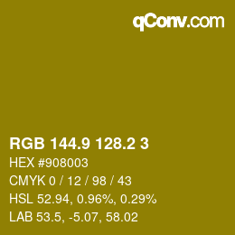 カラーコード: RGB 144.9 128.2 3 | qconv.com