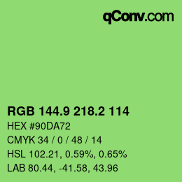 カラーコード: RGB 144.9 218.2 114 | qconv.com