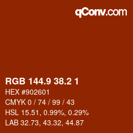 カラーコード: RGB 144.9 38.2 1 | qconv.com
