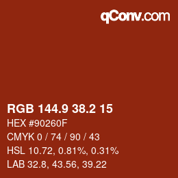 Color code: RGB 144.9 38.2 15 | qconv.com