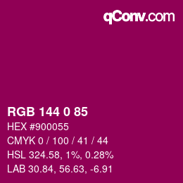 Color code: RGB 144 0 85 | qconv.com