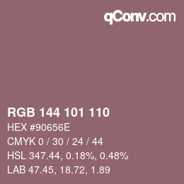 Farbcode: RGB 144 101 110 | qconv.com