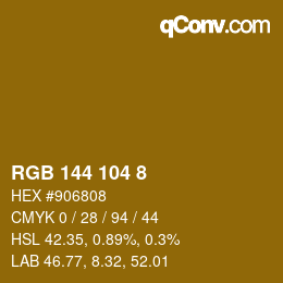Color code: RGB 144 104 8 | qconv.com