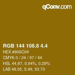 カラーコード: RGB 144 108.8 4.4 | qconv.com