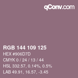 カラーコード: RGB 144 109 125 | qconv.com