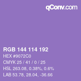 カラーコード: RGB 144 114 192 | qconv.com
