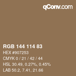 Farbcode: RGB 144 114 83 | qconv.com