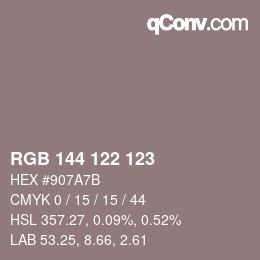 Farbcode: RGB 144 122 123 | qconv.com