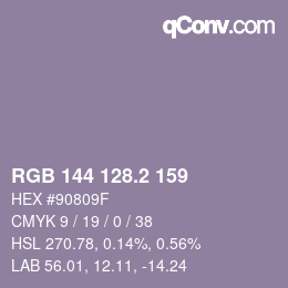 Color code: RGB 144 128.2 159 | qconv.com