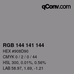 Código de color: RGB 144 141 144 | qconv.com