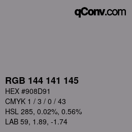 Código de color: RGB 144 141 145 | qconv.com