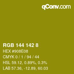カラーコード: RGB 144 142 8 | qconv.com