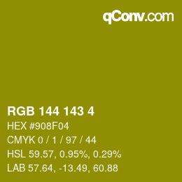 颜色代码: RGB 144 143 4 | qconv.com