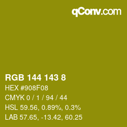 カラーコード: RGB 144 143 8 | qconv.com