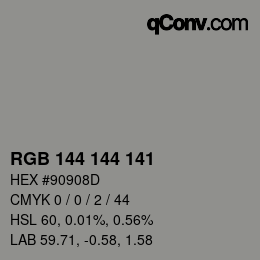 Color code: RGB 144 144 141 | qconv.com