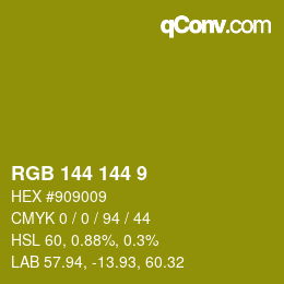 颜色代码: RGB 144 144 9 | qconv.com