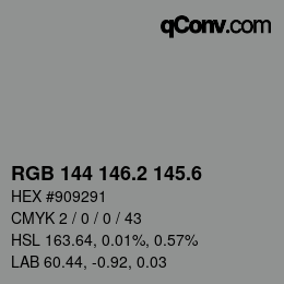 カラーコード: RGB 144 146.2 145.6 | qconv.com