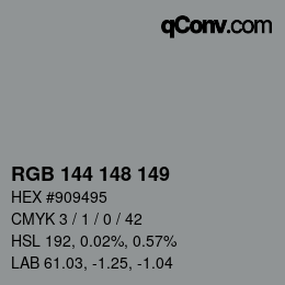 Farbcode: RGB 144 148 149 | qconv.com