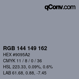 Color code: RGB 144 149 162 | qconv.com