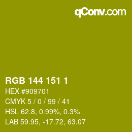 カラーコード: RGB 144 151 1 | qconv.com