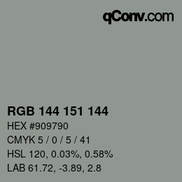 Color code: RGB 144 151 144 | qconv.com