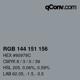 Farbcode: RGB 144 151 156 | qconv.com