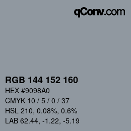 Color code: RGB 144 152 160 | qconv.com