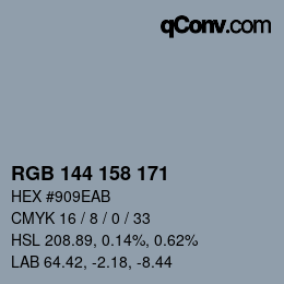 Color code: RGB 144 158 171 | qconv.com